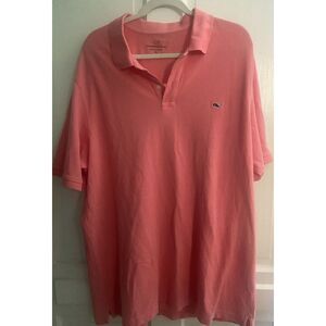 Vineyard Vines Polo Shirt Mens XL Extra Large Pink Knit Top Whale Golfer Golf